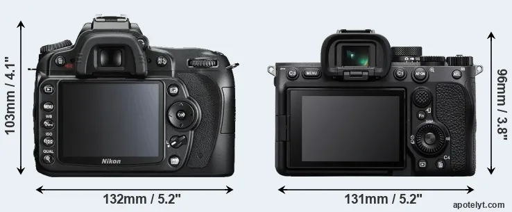 Comparison D90 or A7 IV rear