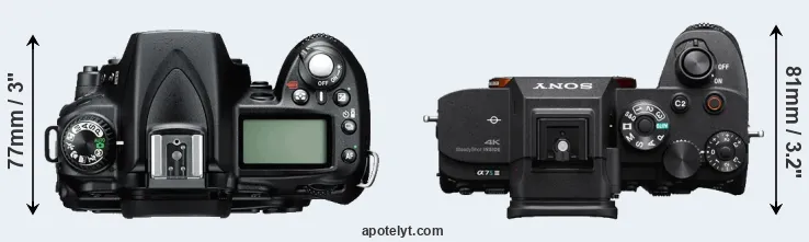 Compare D90 versus A7S III top