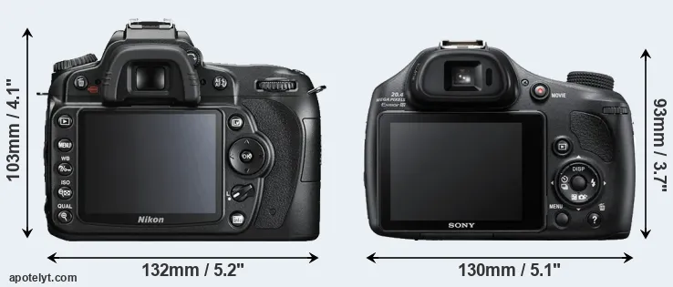 Comparison D90 or HX400V rear