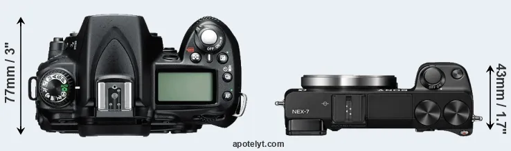 Compare D90 versus NEX-7 top