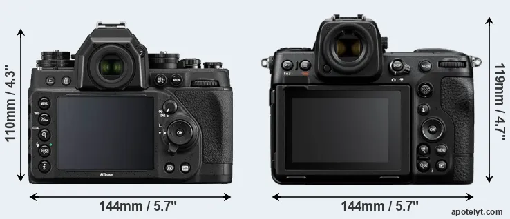 Comparison Df or Z8 rear