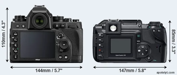 Comparison Df or E-300 rear