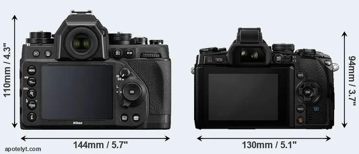 Comparison Df or E-M1 rear