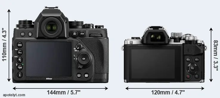Comparison Df or E-M10 II rear