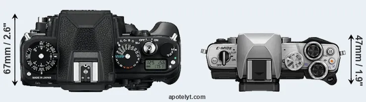 Compare Df versus E-M10 II top