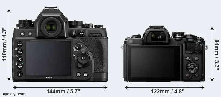 Comparison Df or E-M10 III rear