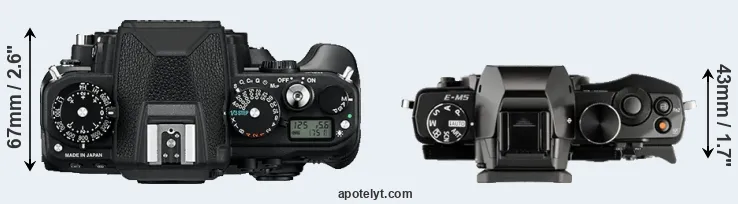 Compare Df versus E-M5 top