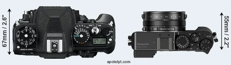 Compare Df versus LX100 top