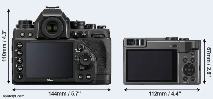 Comparison Df or ZS70 rear