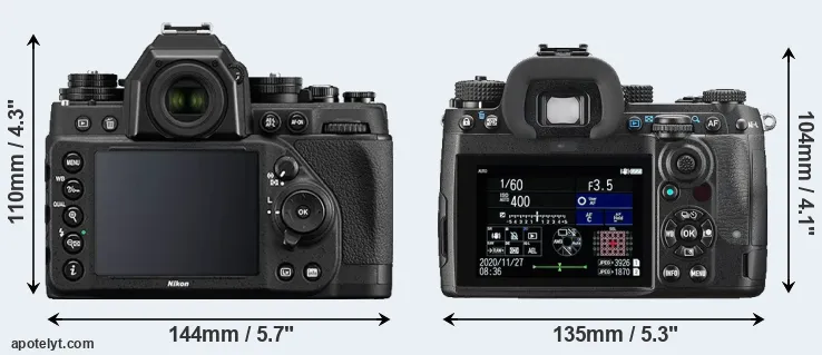 Comparison Df or K-3 III rear
