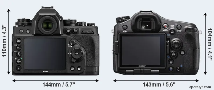 Comparison Df or A77 II rear