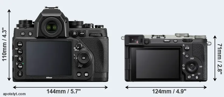 Comparison Df or A7C II rear