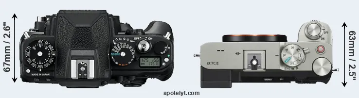 Compare Df versus A7C II top