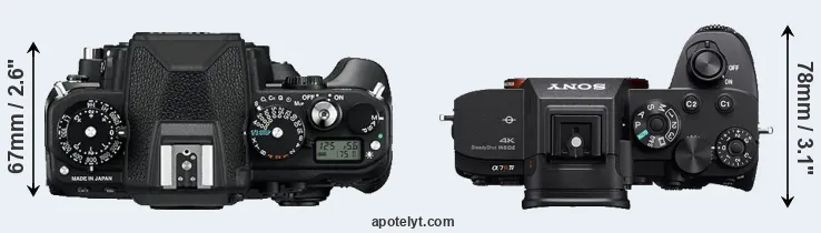 Compare Df versus A7R IV top