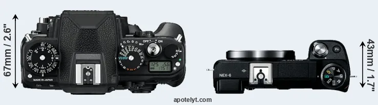 Compare Df versus NEX-6 top