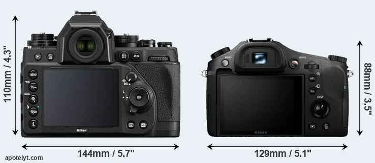 Comparison Df or RX10 rear