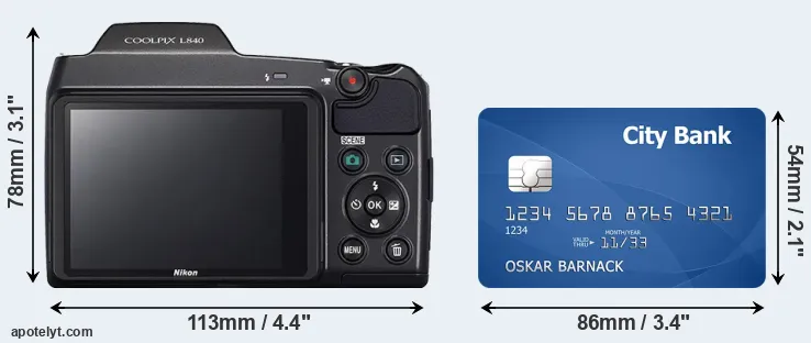 L840 and credit card rear side