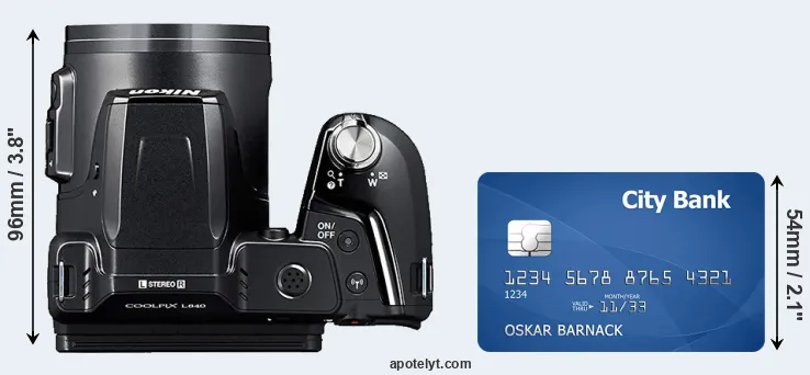 L840 versus credit card top view