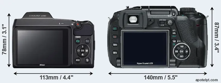 Comparison L840 or E-330 rear