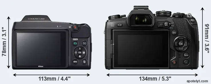 Comparison L840 or E-M1 II rear