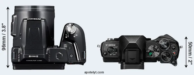 Compare L840 versus E-M10 III top