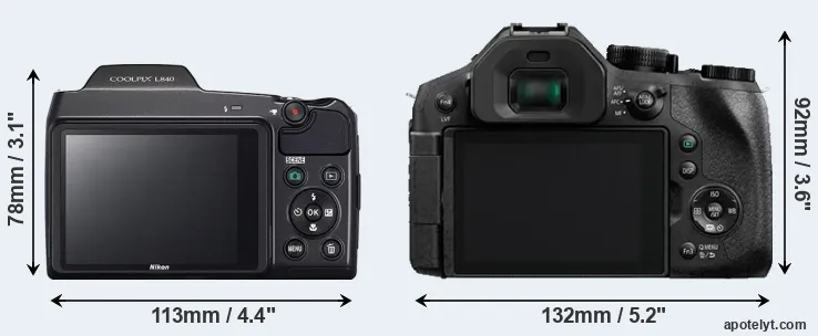 Comparison L840 or FZ330 rear
