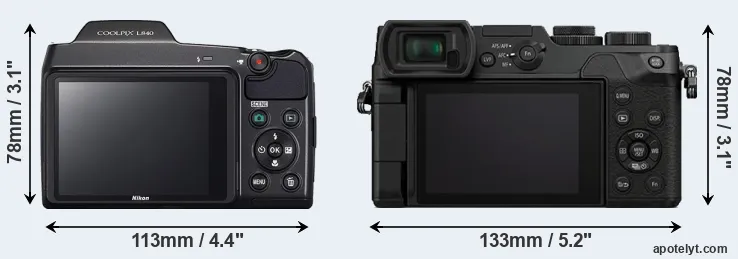 Comparison L840 or GX8 rear