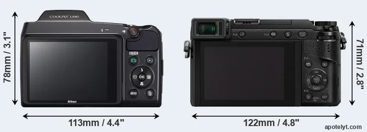 Comparison L840 or GX85 rear