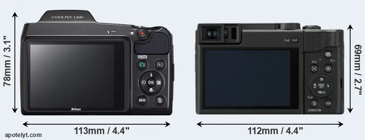 Comparison L840 or ZS80 rear