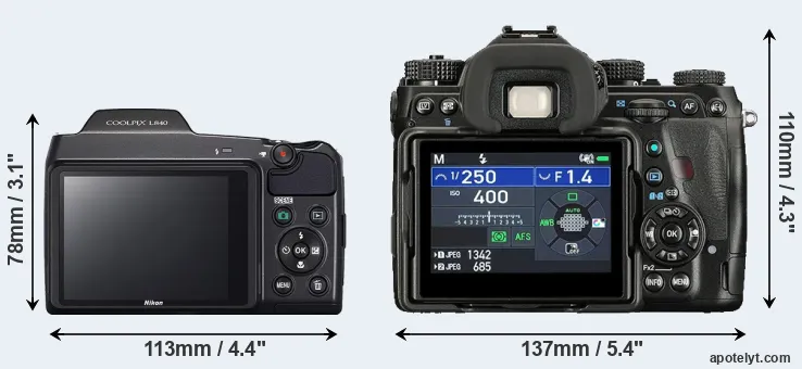 Comparison L840 or K-1 II rear