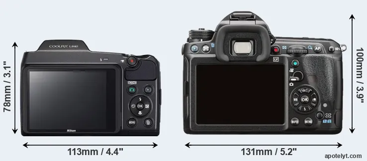 Comparison L840 or K-3 II rear