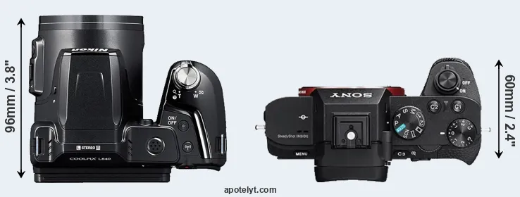 Compare L840 versus A7R II top