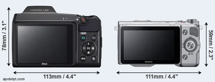 Comparison L840 or NEX-5T rear