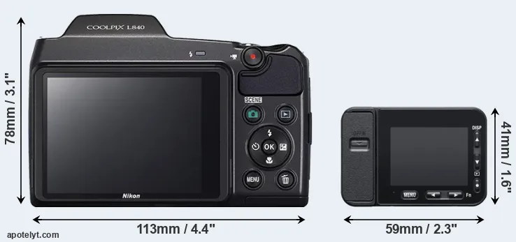 Comparison L840 or RX0 II rear