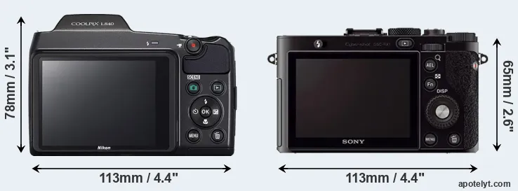 Comparison L840 or RX1 rear