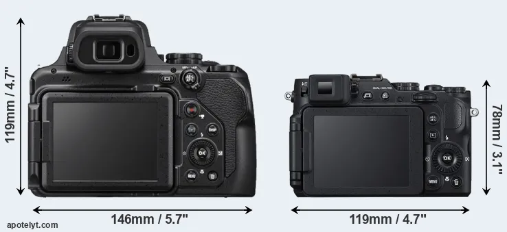 Comparison P1000 or P7800 rear