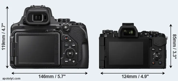 Comparison P1000 or E-M5 II rear