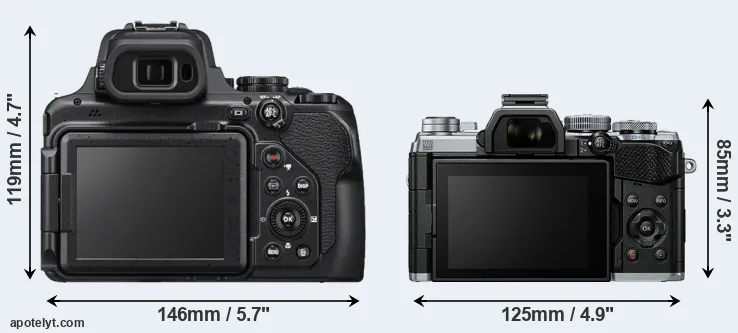 Comparison P1000 or E-M5 III rear