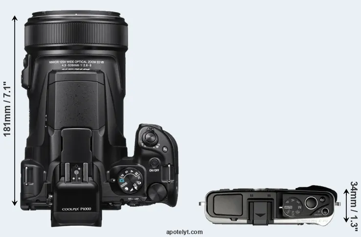 Compare P1000 versus E-P3 top