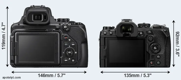 Comparison P1000 or OM-1 rear
