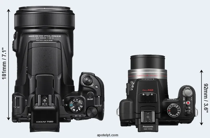 Compare P1000 versus FZ100 top
