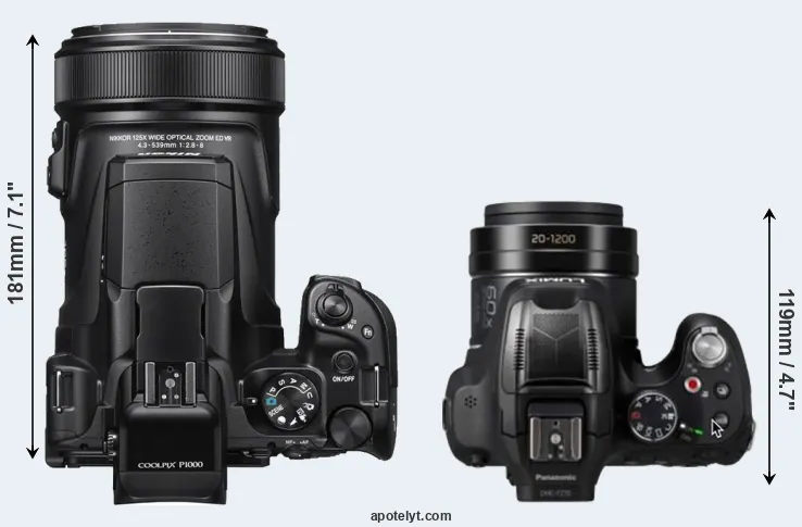 Compare P1000 versus FZ80D top