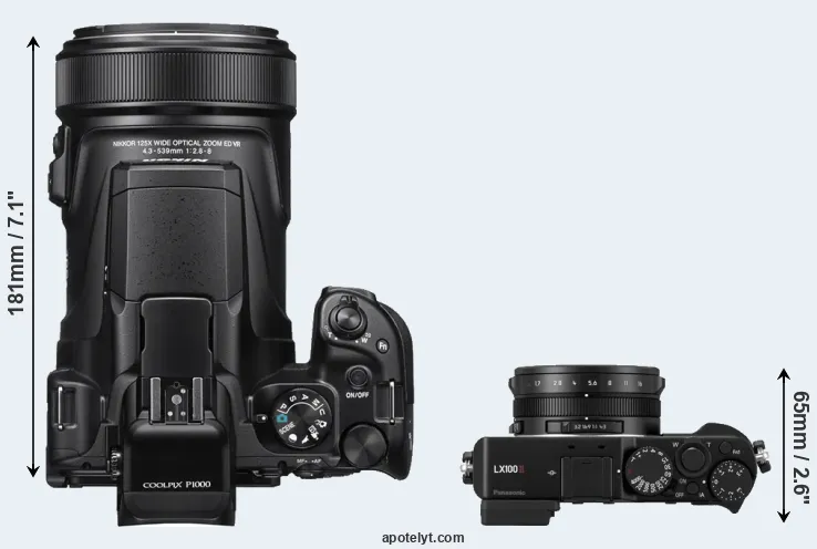 Compare P1000 versus LX100 II top