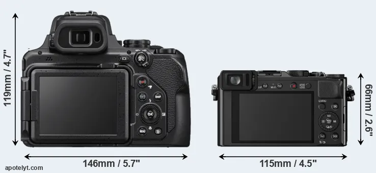 Comparison P1000 or LX100 rear
