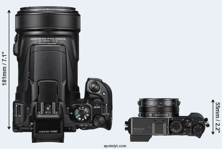 Compare P1000 versus LX100 top