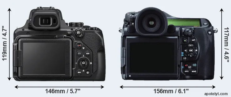 Comparison P1000 or 645Z rear