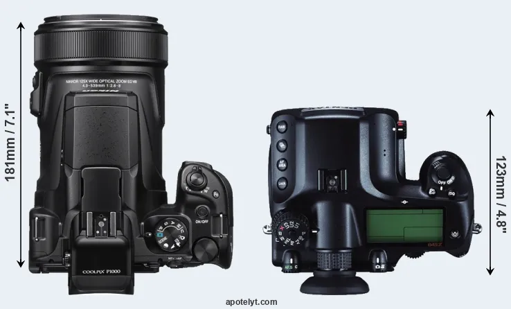 Compare P1000 versus 645Z top