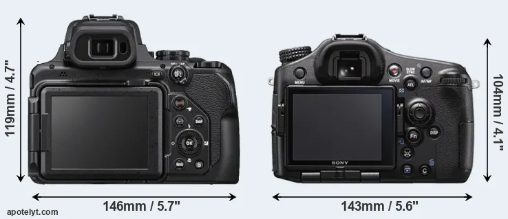 Comparison P1000 or A77 II rear
