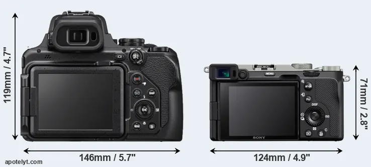 Comparison P1000 or A7C rear