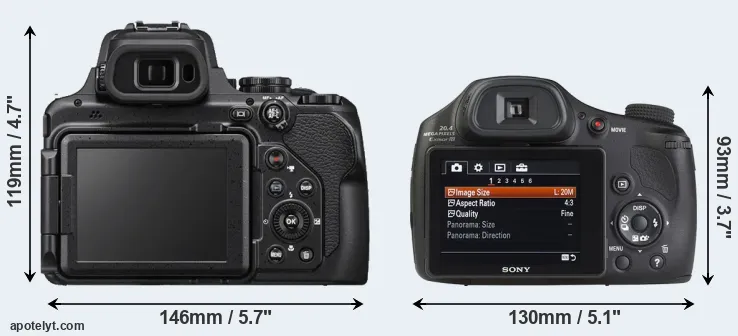 Comparison P1000 or HX350 rear